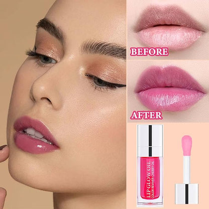 Lip Glow Oil,Clear Plumping Lip Oil Waterproof Glow