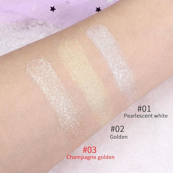 evpct Champagne Gold Face Highlighter Makeup Shimmer Glitter