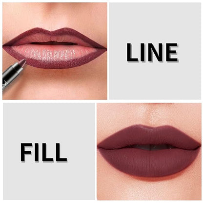 Boobeen Matte Lipstick Pencil Lip Crayon Stick Matte Velvet Lipgloss Creamy Lip Liner Full Coverage High Pigment Waterproof Non-Fade Lipstick for Women, Matte Lip Stain with Smooth Makeup