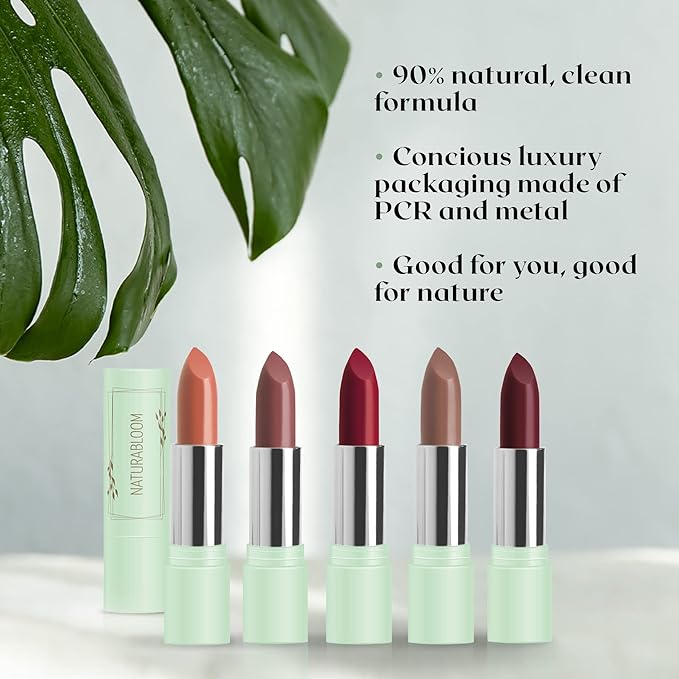 Vegan Lipstick (Rubby) - Sensational One-Stroke Long Lasting Lipstick from Natural Oils & Butters Full-Coverage Lip Color with Shea Butter & Coconut Extact - Premium Hydrating Lipsticks