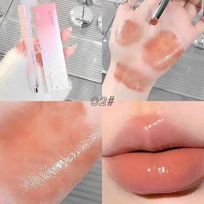 6 Colors Jelly Glossy Lipstick, 6Pcs Nude to Glossy
