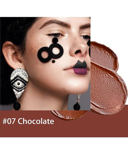 Halloween Dark Matte Liquid Lipstick for Women, Long Lasting Waterproof Lip Gloss, Face Body Painting, Vivid Vampire Lip Stain for Masquerade, Party Goth Makeup, Cosplay (#07 Chocolate)