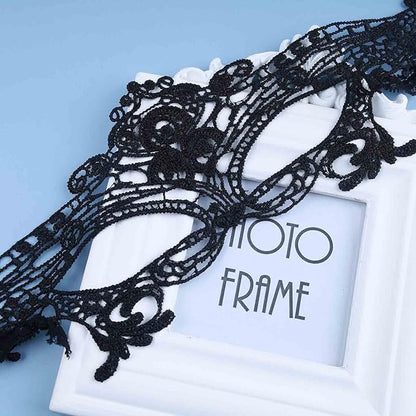 Gothic Black Lace Eye Cover Masquerade Adjustable Black Lace Dress Halloween Carnival Eye Decoration for Women and Girls Prom Costume Gifts