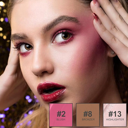 3Pcs Liquid Contour Makeup Trio with Bronzer Shade,