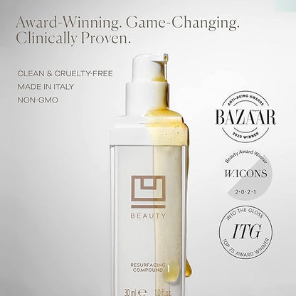 U Beauty Resurfacing Compound - Anti-Aging Daily Serum with Mandelic Acid, a Gentle Blend of Exfoliants, Retinol + Vitamin C for Smoother, Brighter, & Revitalized-Looking Skin - 1.7 fl oz