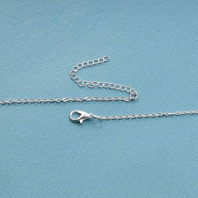 Boho Long Turquoise Necklace Silver Teardrop