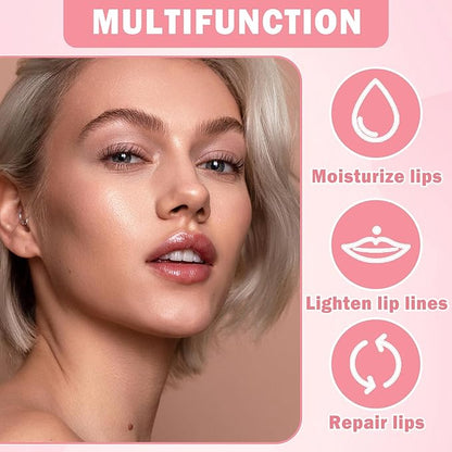 2PCS White Peach Lip Oil Crystal Jelly Lip Gloss