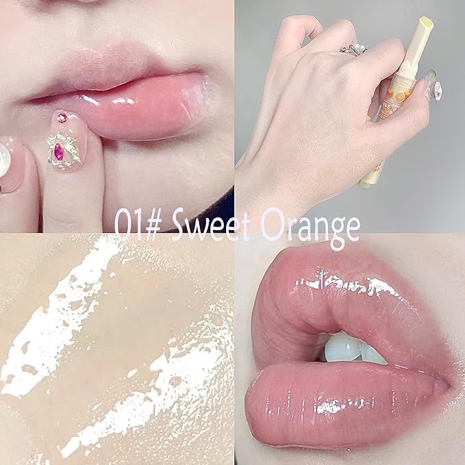 3 Colors Heart Jelly Lipstick, Hydrating Lip Gloss Tint Jelly Love Lipstick, Long Lasting Moisturizing Tinted Lip Balm Plumping Lip Stain, Non-sticky, Vivid Color Glossy Lip Gloss Stick Lip Makeup