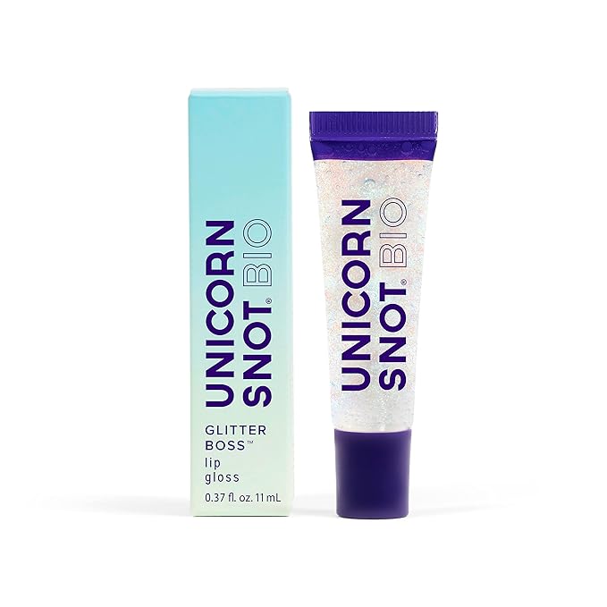 UNICORN SNOT Glitter Lip Gloss - Long-Lasting Sparkly BIO Lip Shine - Vegan & Cruelty Free Non-Sticky Formula - Lip Gloss for Festivals and Rave Makeup - High-Shine Glitter Lip Gloss, Silver (Cosmos)