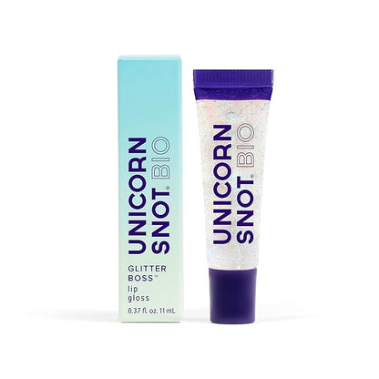 UNICORN SNOT Glitter Lip Gloss - Long-Lasting Sparkly BIO Lip Shine - Vegan & Cruelty Free Non-Sticky Formula - Lip Gloss for Festivals and Rave Makeup - High-Shine Glitter Lip Gloss, Silver (Cosmos)