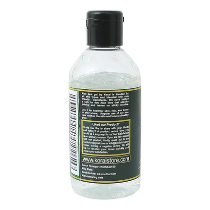KORAI Aloe Vera Gel from freshly cut 100% Pure Aloe Vera Gel-Natural Ingredients-Vegan, Unscented - For Face, Skin, Hair, Sunburn relief