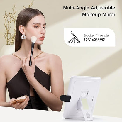 Leather makeup case with led