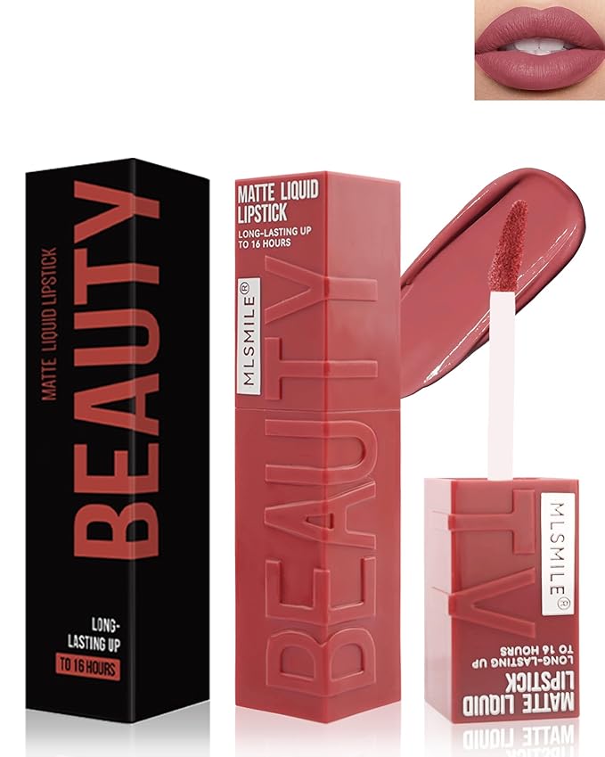 Matte Liquid Lipstick for Women, Highly Pigmented Color Lip Tint Stain, Super Velvet Matte Lip Gloss, Up to 16H Wear, Long Lasting Waterproof Smudge-proof, Non-Stick Cup Liquid Lipcolor Makeup-03#