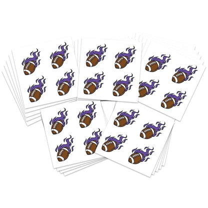 FashionTats Sport Spirit Temporary Tattoos | 100 Tattoos (Purple Football)