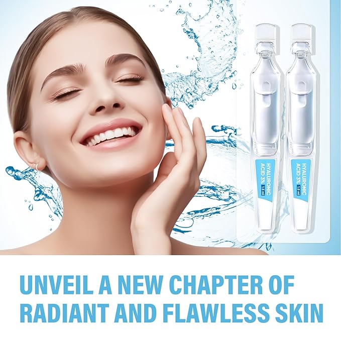 Ultra-Hydrating Serum, 3% Hyaluronic Acid Tube for Face Smoother Softer Skin, Pre-makeup Skin Care Hydrating Essence, 30 Pack