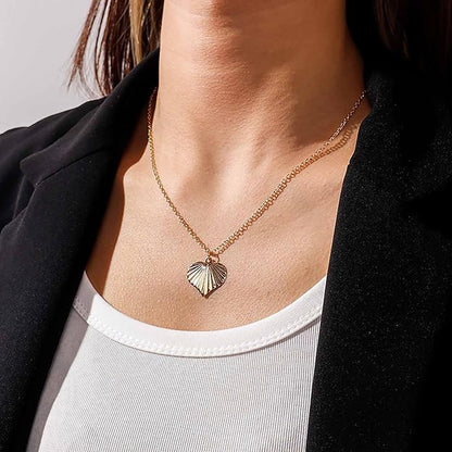 Boho Heart Pendant Necklace Gold Heart