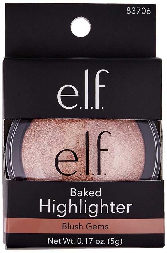 e.l.f. Baked Highlighter, Sheer Shimmering Color, Blush Gems, 0.16 Ounce