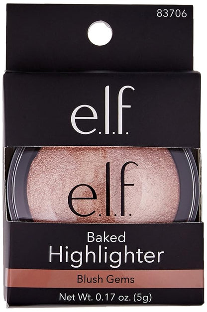 e.l.f. Baked Highlighter, Sheer Shimmering Color, Blush Gems, 0.16 Ounce