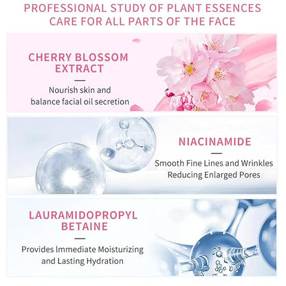 Skin Care Sets for Women/Girls JAPAN SAKURA Beauty Gift Sets Skincare Kit with Cleanser, Serum, Eye Cream, Face Cream Travel Pamper Sets for Women Gifts,Skin Care Sets & Kits