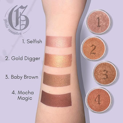 Selfish Bronzer: Organic Makeup with Eyeshadow Palette, Highlighter