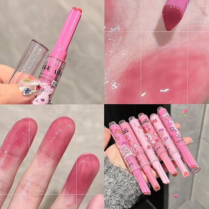 3Pcs Sweet Heart Jelly tinted Lip Balm, Long Long