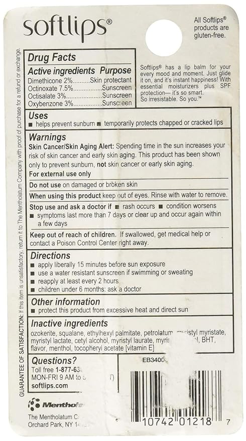 Softlips Lip Protectant SPF 20, Vanilla