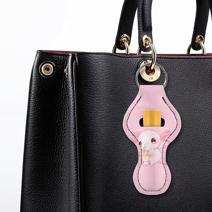 Chapstick Holder Keychain for Lipstick Lip Girls