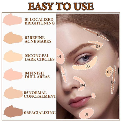 6 Colors Correcting Concealer Contour Palette,Concealer Cream Contour