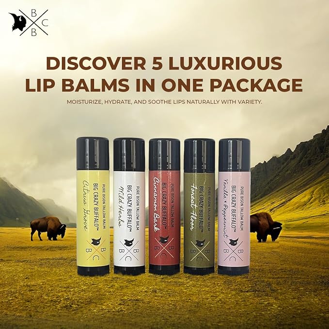 Pure Bison Tallow Lip Balm Set Hydrating