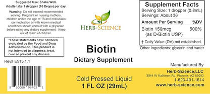 Liquid Biotin B7 – High-Absorption, Cold-Pressed D-Biotin USP, Vegan, Alcohol-Free, Sublingual Drops, No Artificial Flavors, Blue Cobalt Glass Bottle for Potency & Purity - 1 oz