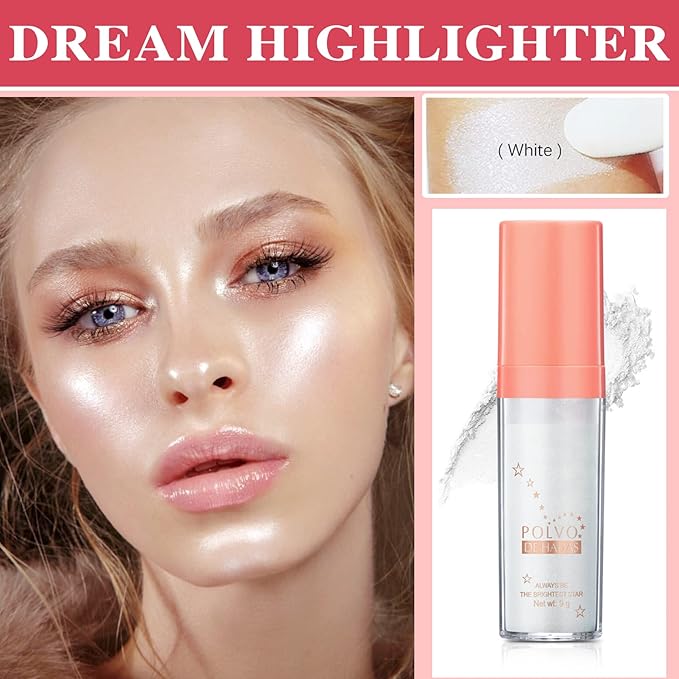 Polvo De Hadas Highlighter Powder Stick Body Face Makeup Gift-White