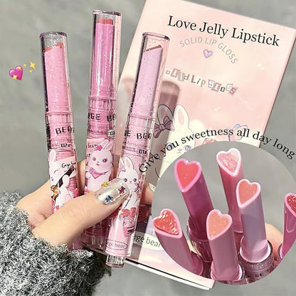 3Pcs Sweet Heart Jelly tinted Lip Balm, Long Long