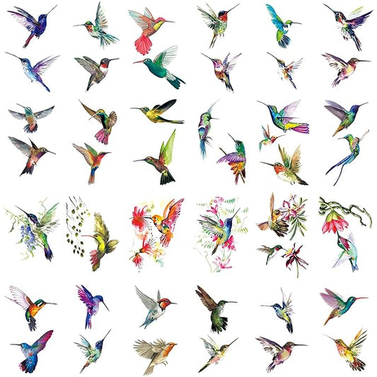 WEETUU 24 Sheets Hummingbird Temporary Tattoo for Women Stickers (T09)