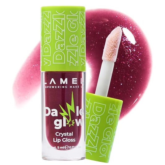 Lamel Dazzle Glow Crystal Clear Lip Gloss - Hydrating Lip Gloss - Non Sticky Lip Gloss - Colored Lip Gloss - Lip Gloss Color - Mini Lip Gloss - Moisturizing Lip Gloss - №407 Provocative