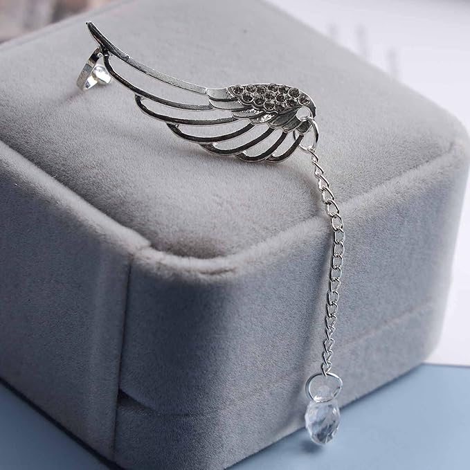 Boho Rhinestone Wing Ear Climbers Earrings