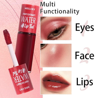7 Colors Lip Tint Stain Set, Watery Lip Stain Mini Liquid Matte Lipstick, Multi-use Lip Cheek Tint, Moisturizing Plump Lip Gloss, Lightweight Non-Sticky, Long Lasting, Vivid Lip Makeup (7 Colors)