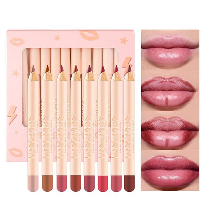 12 Colors Matte Lip Liner Pens Set Long-Lasting Long-Lasting