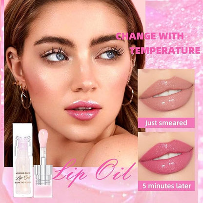 Magic Color Changing Lip Oil, Hydrating Lip Gloss Magic