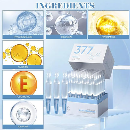 30PCS Hyaluronic Acid Tubes, 3% Hyaluronic Acid Serum Ultra-Hydrating Vials