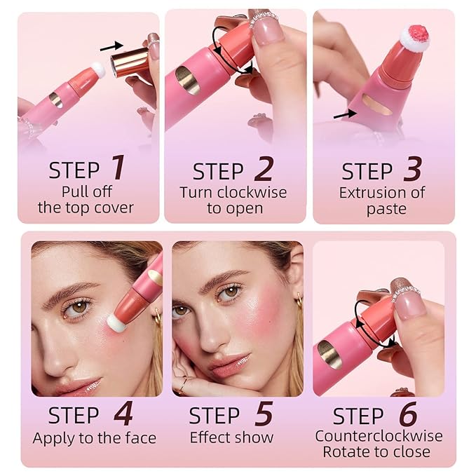 Liquid Blush Makeup Wand, Velvet Cream Blush Stick