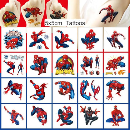 20 Sheets Spider Man Temporary Tattoos for Kids, Christmas Rewards