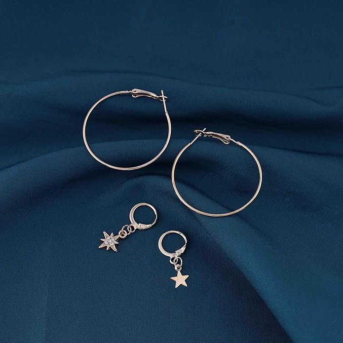Vintage Exaggerated Circle Dangle Earrings Crystal