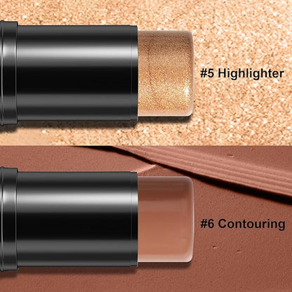 2Pcs Cream Contour Stick Makeup Kit, Cream Highlighter