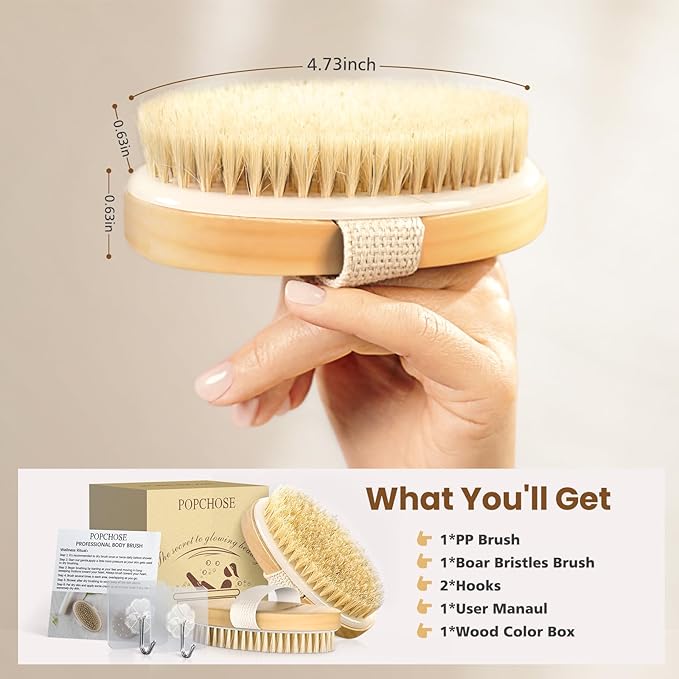 Popchose dry brushing body brush,