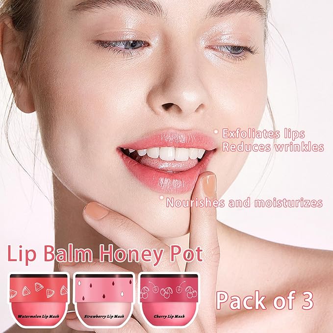 3 PCS Bee Lip Balm Honey Wrinkle