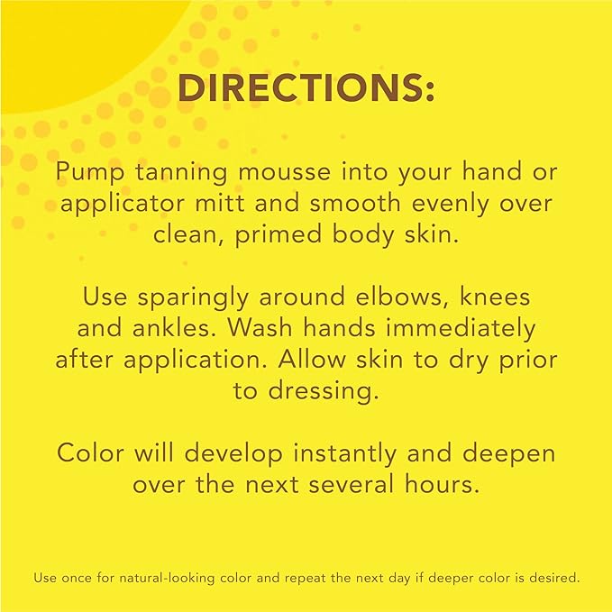 Jergens Natural Mousse, Light Bronze Tan for Fair Skin, Odor Free, 6 Fl Oz