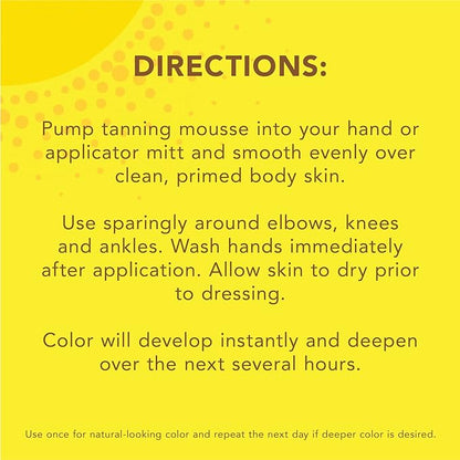 Jergens Natural Mousse, Light Bronze Tan for Fair Skin, Odor Free, 6 Fl Oz