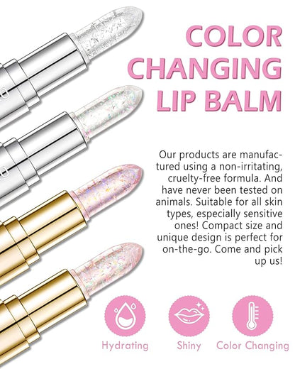 Glitter Balm Long Lasting PH Lipstick, Jelly Color Glitter