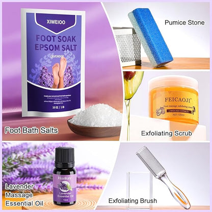 foot salt set Foot Soak with Epsom Salt - For Toenail Repair, Athletes Foot, Softens Calluses, Soothes Sore & Tired Feet…
