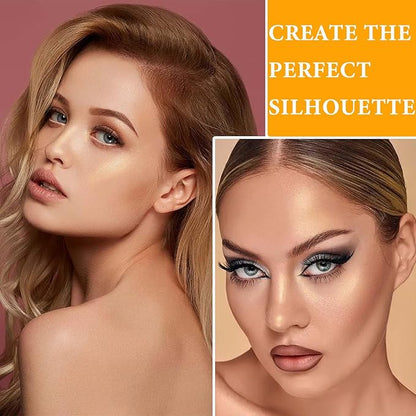 Cream Contour Sticks,Smooth Shimmer Highlighter Makeup Stick,Lightweight Multi for Women(#02)